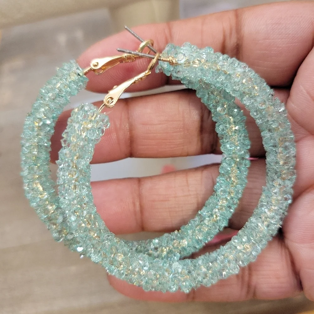 Like Candy! Crushed Resin Hoop Earrings • Colorful • Pierced • Select a Color